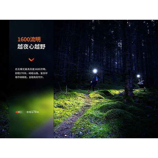 Fenix HM65R-T V2.0 超輕鎂合金越野跑頭燈 1600流明 Type-C直充-暗夜紫-0
