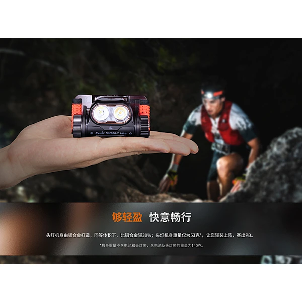 Fenix HM65R-T V2.0 超輕鎂合金越野跑頭燈 1600流明 Type-C直充-星雲紫-0