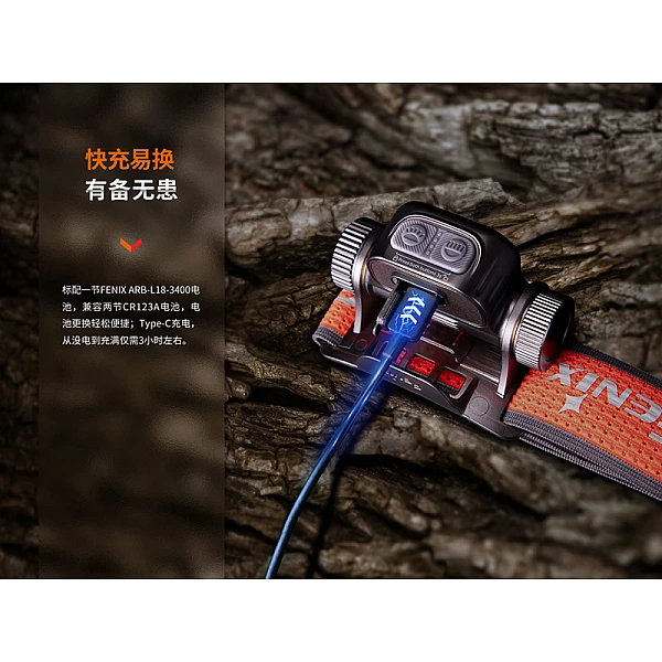 Fenix HM65R-T V2.0 超輕鎂合金越野跑頭燈 1600流明 Type-C直充-星雲紫-0