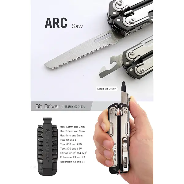 Leatherman ARC 工具鉗 MagnaCut鋼/DLC塗層/附Bit kit組+側袋尼龍套-0