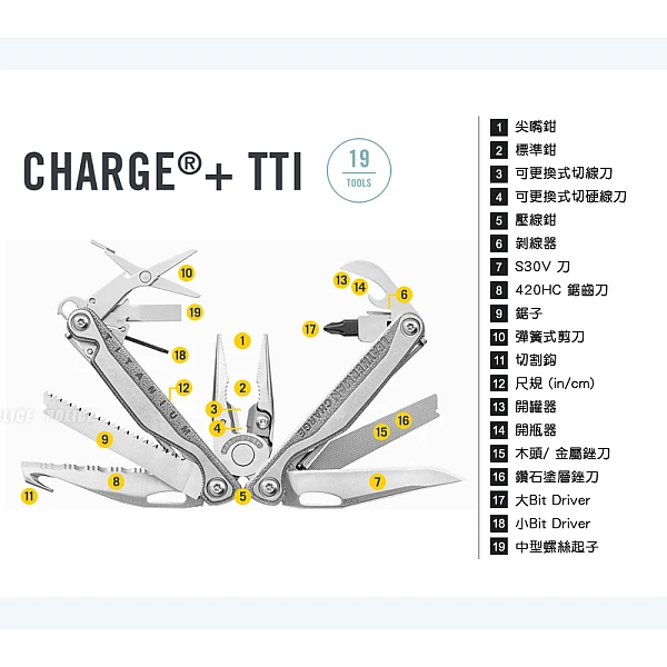 LEATHERMAN Charge+ TTi 工具鉗/附Bit kit組+側袋尼龍套-0