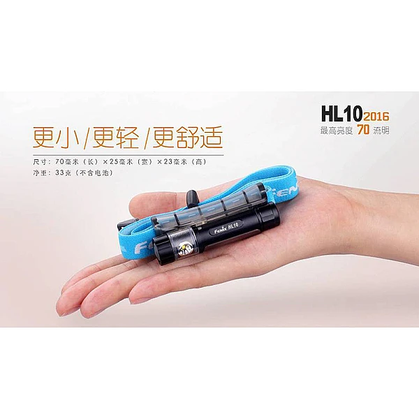 Fenix HL10 迷你多用途頭燈(金色) 70流明 AAA電池-0