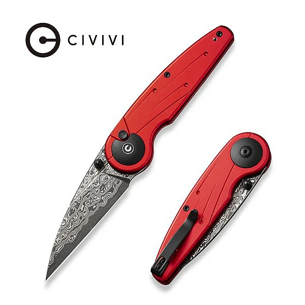 Civivi Starflare 紅鋁柄/大馬鋼/按鈕鎖折刀