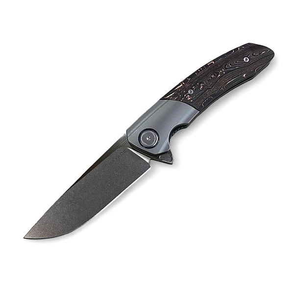 Maxace Mamba 銅紋碳纖柄/鈦馬士革背夾/S90V鋼折刀