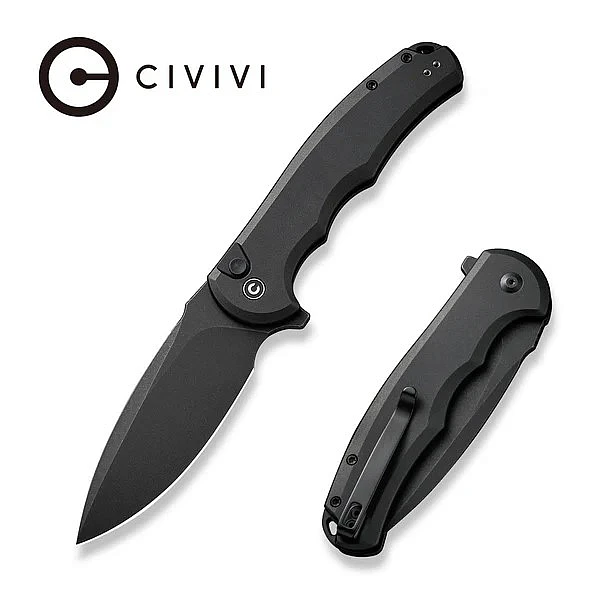 Civivi Praxis Nitro-V鋼/黑鋁柄按鈕鎖折刀