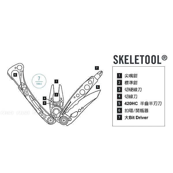 Leatherman Skeletool 工具鉗-銀色/無尼龍套-0