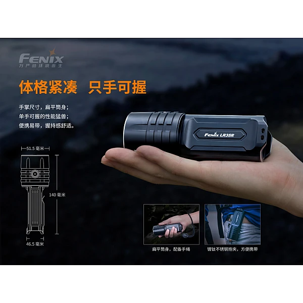 FENIX LR35R 超高亮掌上搜索手電筒 10000流明 Type-C直充-0