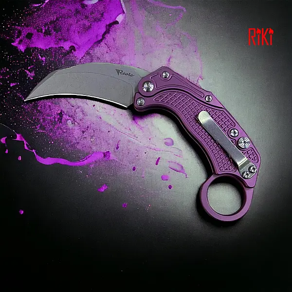 Reate EXO-K-L Exoskeleton 重力刀 紫鋁柄/石洗刃/附訓練刀 <單一特價>-0