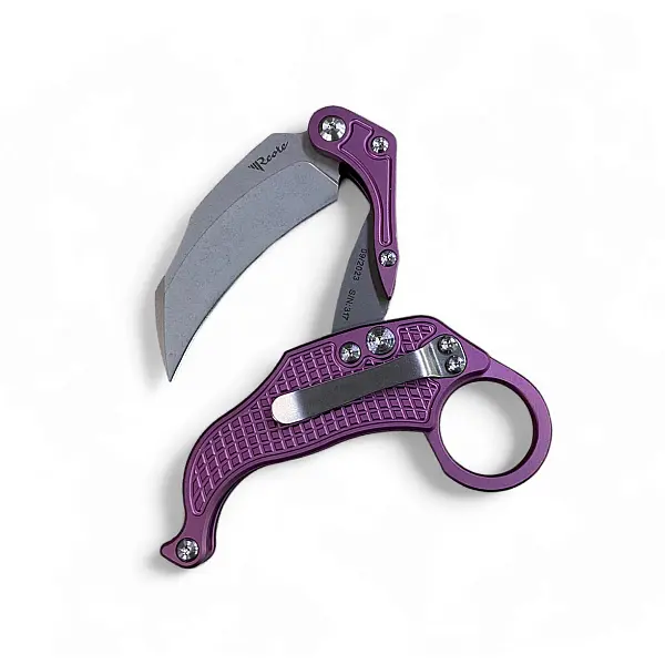 Reate EXO-K-L Exoskeleton 重力刀 紫鋁柄/石洗刃/附訓練刀 <單一特價>-0