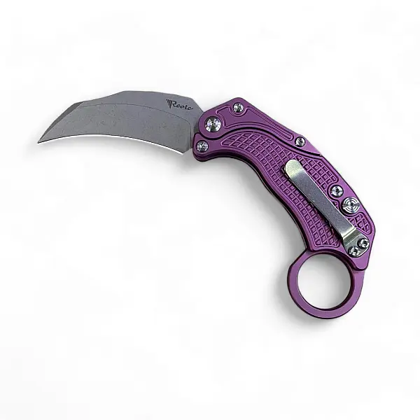 Reate EXO-K-L Exoskeleton 重力刀 紫鋁柄/石洗刃/附訓練刀 <單一特價>-0