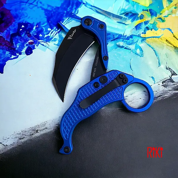 Reate EXO-K-M Exoskeleton 重力刀 藍鋁柄/黑刃/附訓練刀 <單一特價>-0