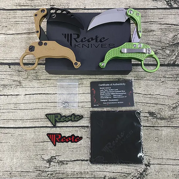 Reate EXO-K-J Exoskeleton 重力刀 草綠鋁柄/石洗刃/附訓練刀 <單一特價>-0