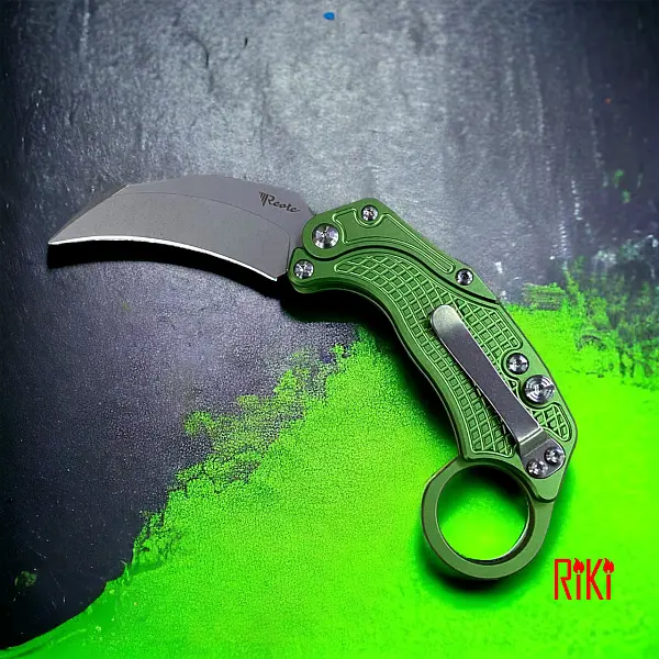 Reate EXO-K-J Exoskeleton 重力刀 草綠鋁柄/石洗刃/附訓練刀 <單一特價>-0