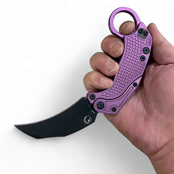 Reate EXO-K-K Exoskeleton 重力刀 紫鋁柄/黑刃/附訓練刀 <單一特價>-0