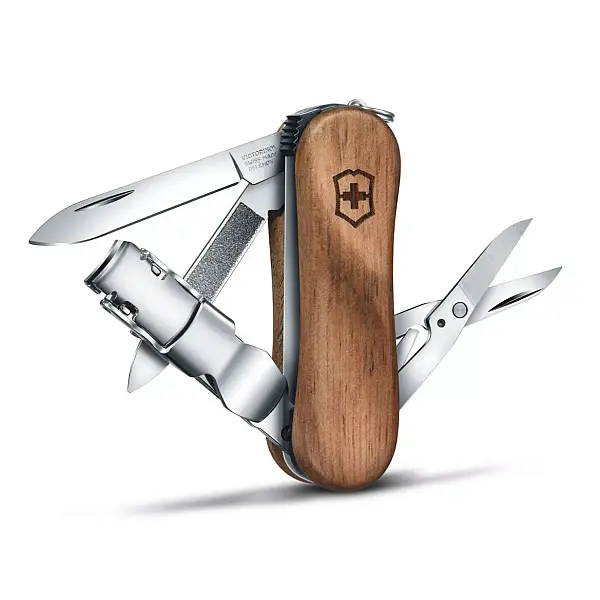 Victorinox NAIL CLIP WOOD 65mm 6用核桃木柄瑞士刀 0.6461.63