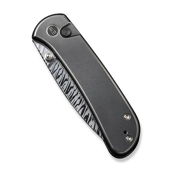 Weknife Qubit 拇指柱按鈕鎖/大馬鋼/橙皮紋鈦柄折刀-0