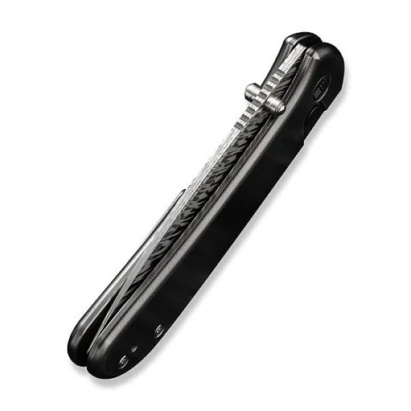 Weknife Qubit 拇指柱按鈕鎖/大馬鋼/橙皮紋鈦柄折刀-0