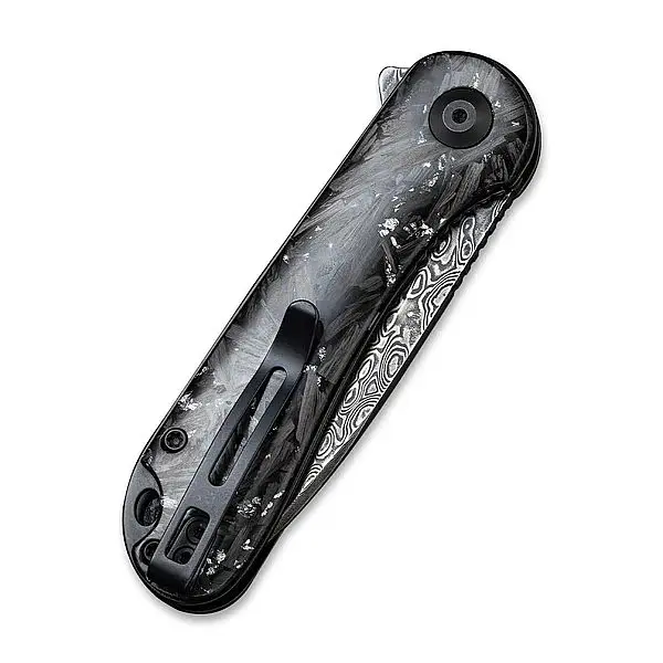 Civivi Elementum 碎碳纖維銀絲柄大馬士革鋼折刀-0