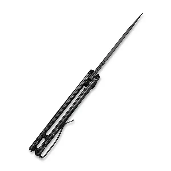 Civivi Elementum 碎碳纖維銀絲柄大馬士革鋼折刀-0