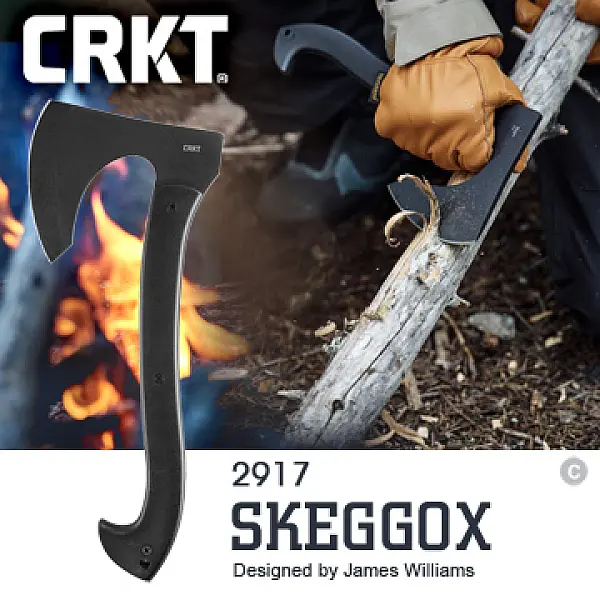 CRKT Skeggox黑GRN斧頭 附戰術背夾/MOLLE扣條