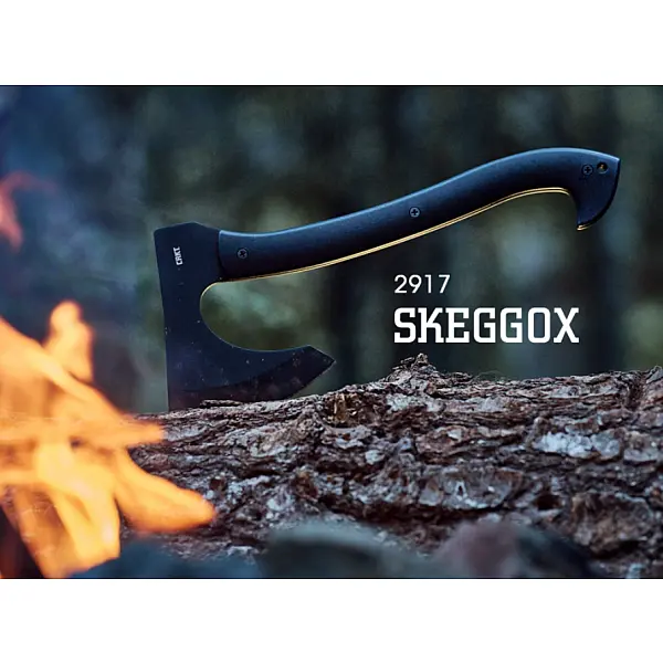 CRKT Skeggox黑GRN斧頭 附戰術背夾/MOLLE扣條-0