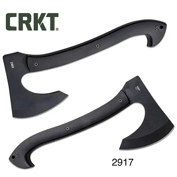 CRKT Skeggox黑GRN斧頭 附戰術背夾/MOLLE扣條-0