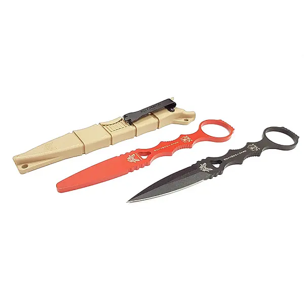 Benchmade SOCP DAGGER黑色刃沙色鞘含練習用刀