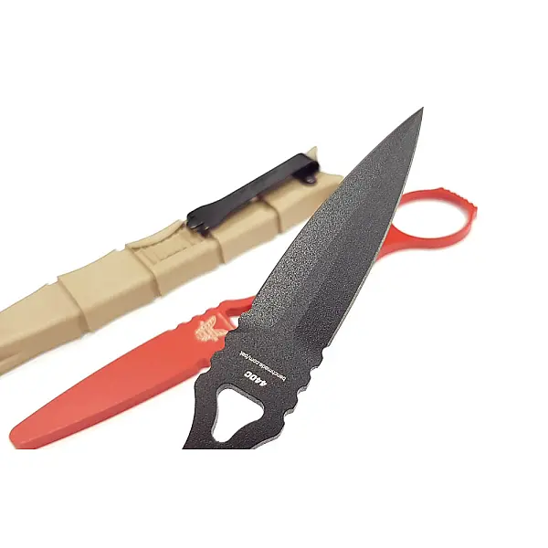 Benchmade SOCP DAGGER黑色刃沙色鞘含練習用刀-0