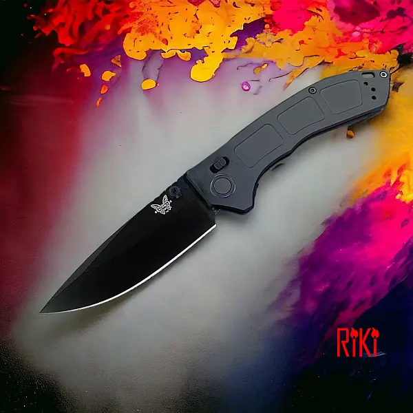 Benchmade NARROWS AXIS黑色鈦柄折刀-M390鋼黑色DLC處理-0