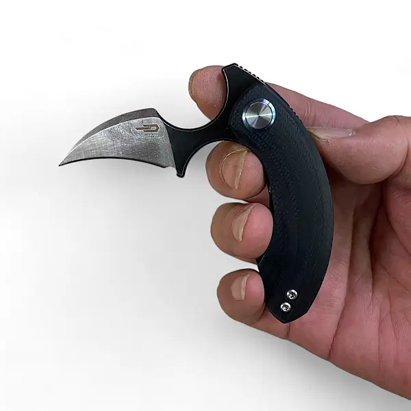 Bestech STRELIT 黑銀雙色摺疊手刺 14C28N鋼/黑G10柄-0