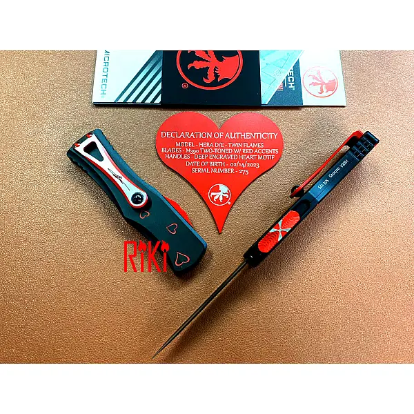 Microtech HERA TWIN FLAMES OTF雙色D/E刃 限量版情人對刀-0