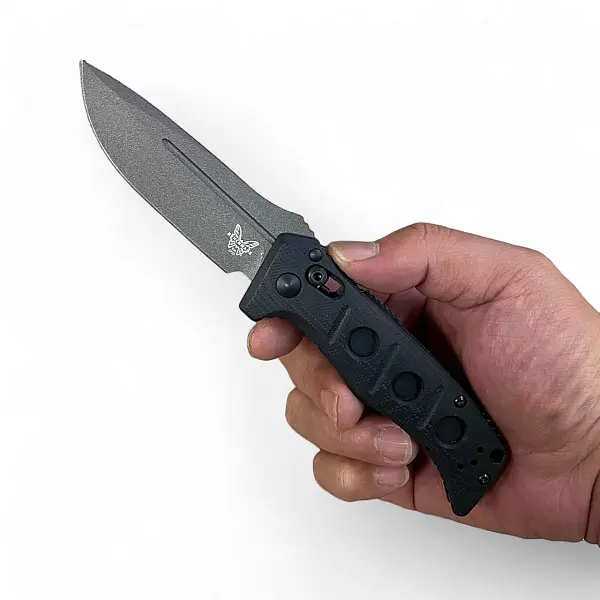 Benchmade MINI Auto Adamas 黑G10柄自動折刀-0