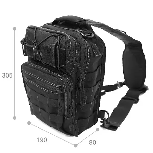 Magforce 馬蓋先 漢堡胸掛包(M)-1050D/黑色-0