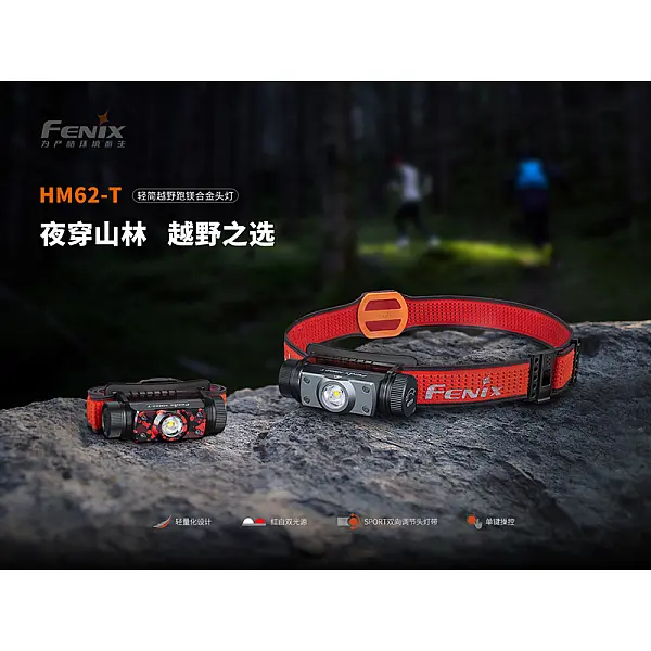 Fenix HM62-T 輕簡越野跑鎂合金頭燈-鈦銀黑 1200流明/雙光源/Type-C充電-0