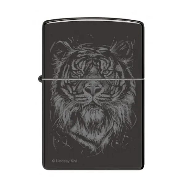 Zippo THE BIG CAT 黑冰老虎打火機(Lindsay Kivi設計)-贈小油
