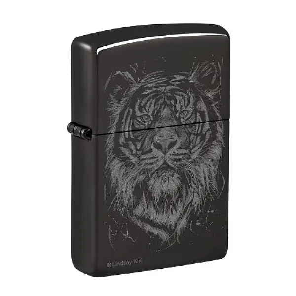 Zippo THE BIG CAT 黑冰老虎打火機(Lindsay Kivi設計)-贈小油 <不二價>-0