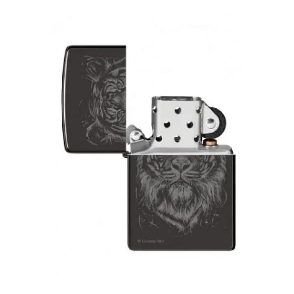 Zippo THE BIG CAT 黑冰老虎打火機(Lindsay Kivi設計)-贈小油 <不二價>-0
