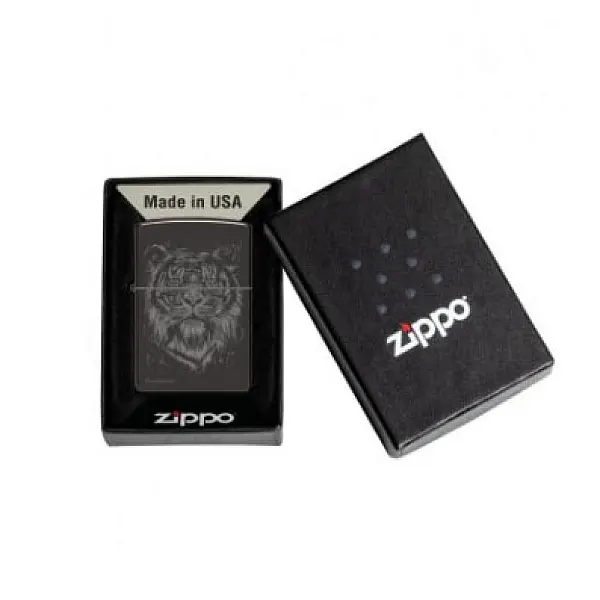 Zippo THE BIG CAT 黑冰老虎打火機(Lindsay Kivi設計)-贈小油 <不二價>-0