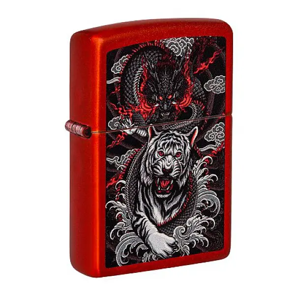 Zippo Dragon Tiger Design 龍虎雙煞打火機-贈小油 <不二價>-0