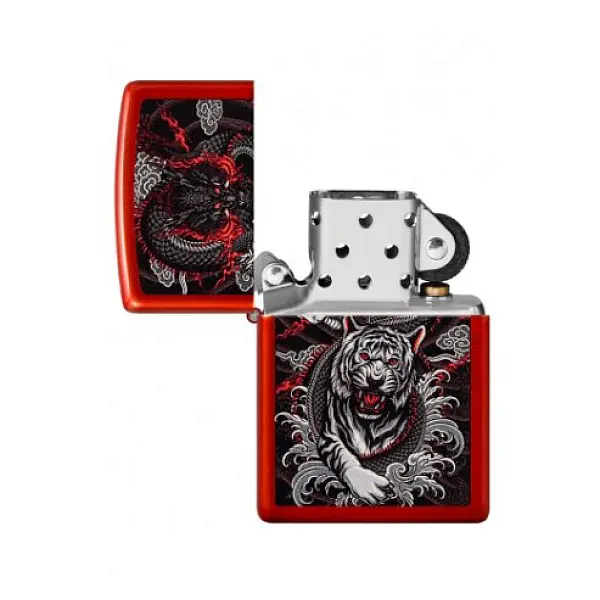 Zippo Dragon Tiger Design 龍虎雙煞打火機-贈小油 <不二價>-0