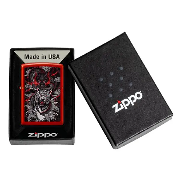 Zippo Dragon Tiger Design 龍虎雙煞打火機-贈小油 <不二價>-0