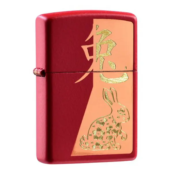 Zippo 兔年生肖打火機-贈小油