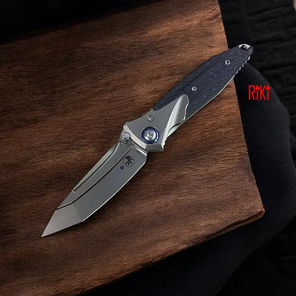 Microtech BRAVO MINI M390鋼/鈦合金鑲碳纖柄/Tanto刃折刀 <單一特價>-0