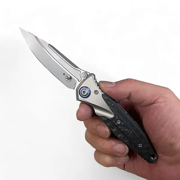 Microtech BRAVO MINI M390鋼/鈦合金鑲碳纖柄/水滴刃 <單一特價>-0