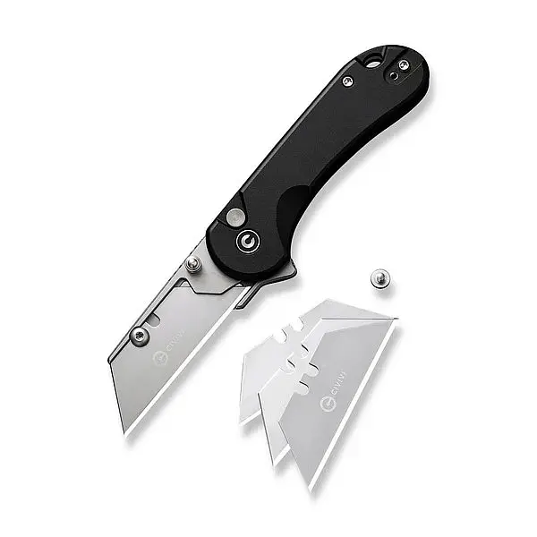 Civivi Elementum Utility 黑鋁柄按鈕鎖美工刀-0