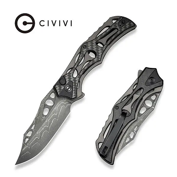 Civivi Biophase 大馬鋼/灰鋁碳纖柄/按鈕鎖折刀