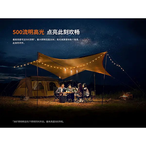 Fenix CL22R 小巧多功能氛圍燈 500流明/Type-C充電-極夜黑-0