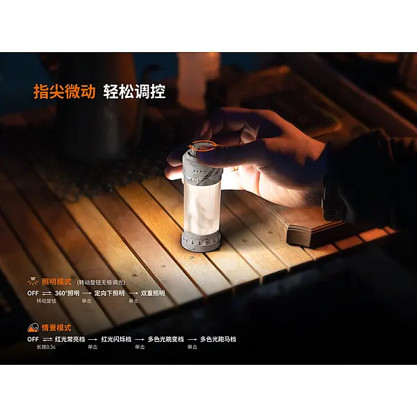 Fenix CL22R 小巧多功能氛圍燈 500流明/Type-C充電-極夜黑-0