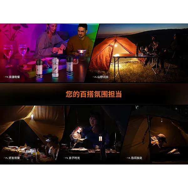 Fenix CL22R 小巧多功能氛圍燈 500流明/Type-C充電-極夜黑-0