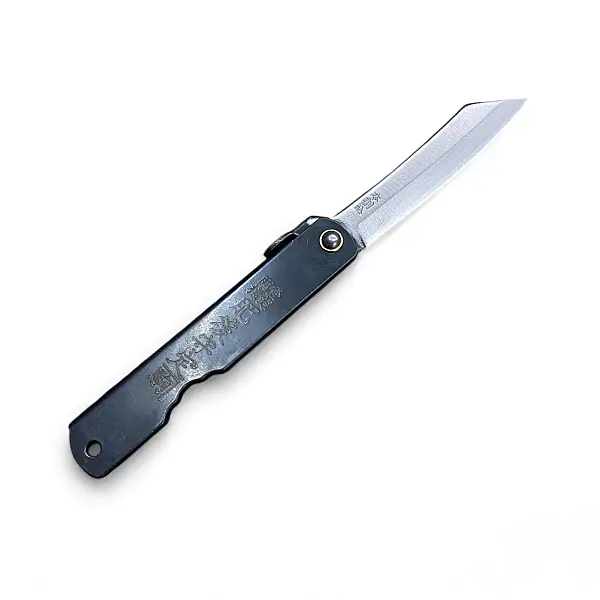 HIGONOKAMI 肥後守 HIGO-8B 夾鋼黑色折刀